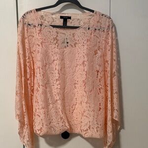 Alfani Women's Lace Blouse - Light Peach